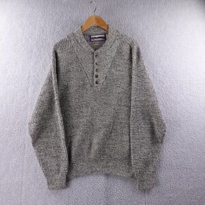 Vintage Shenandoah Mens Knit‎ Sweater Textured Henley Button Neck Size L USA